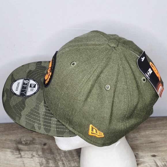NEW Hunter Style CHICAGO BULLS Green Camo Orange Highlights Snapback Hat NewEra - Picture 2 of 13